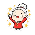 Nana cheering with sparkles